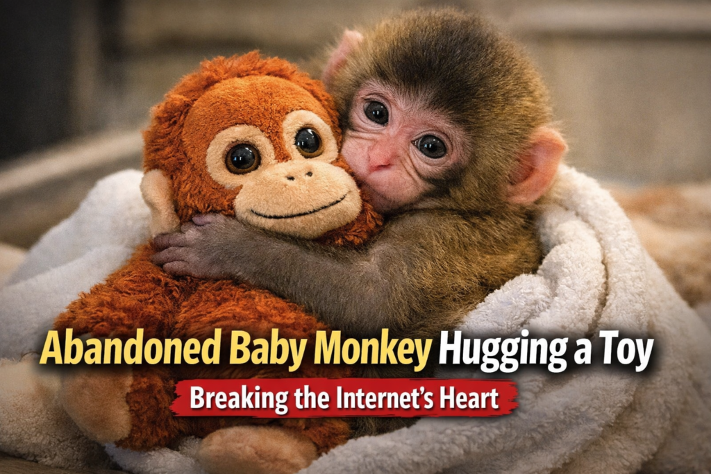 This Abandoned Baby Monkey Hugging a Stuffed Toy Is Breaking the Internet