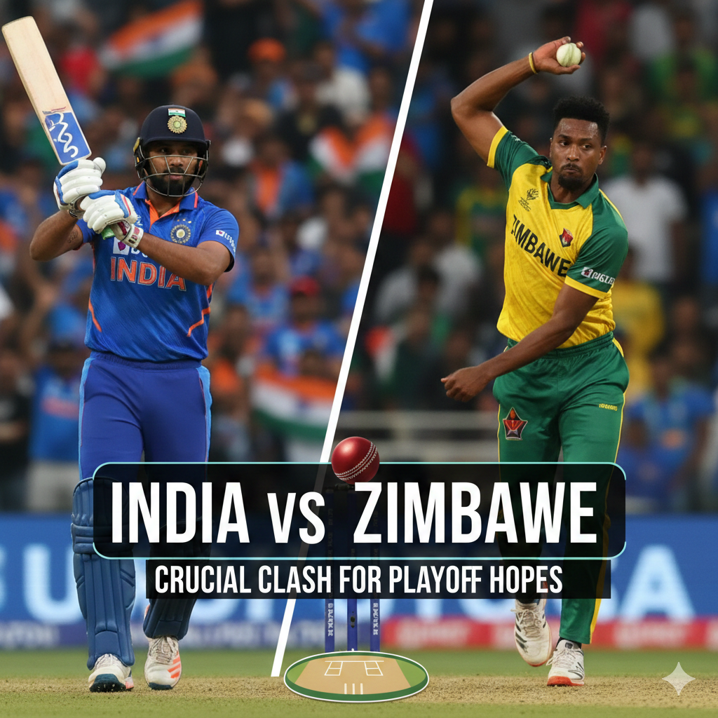 India vs Zimbabwe – A Crucial Clash for India’s Playoff Hopes