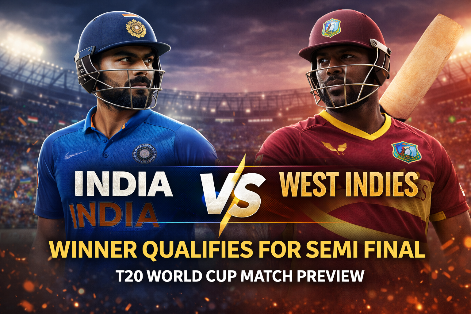 India vs West Indies – Winner Will Qualify for Semi Final Full Match Preview, Analysis & Prediction