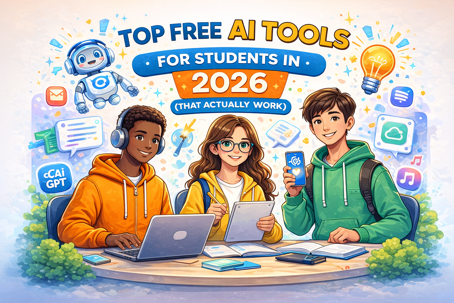 AI Tools for Students blog banner by writeforushub.com