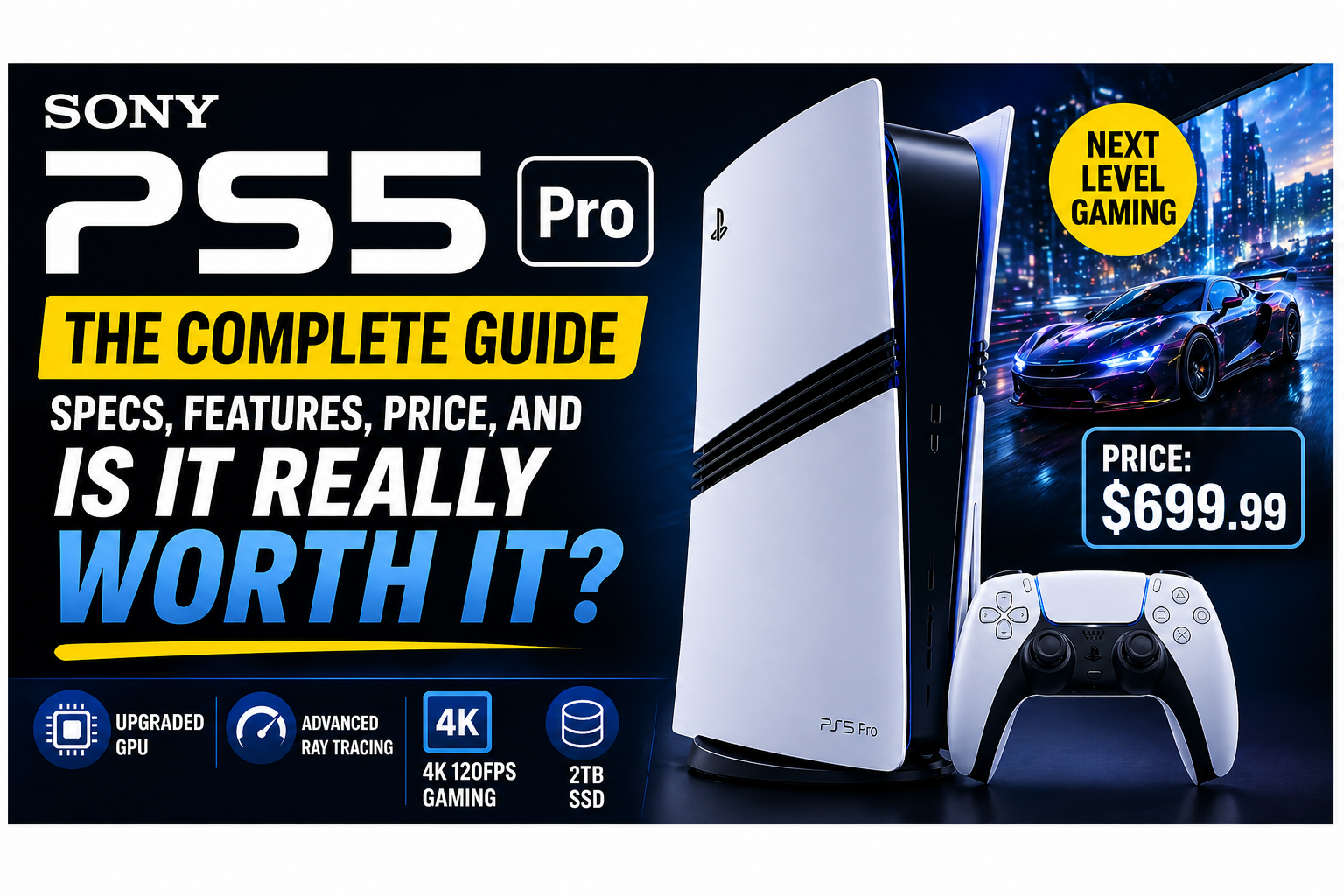 Sony PS5 Pro Blog Banner by writeforushub.com